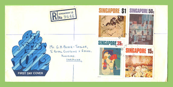 Singapore 1972 Contemporary Art set on registered First Day Cover