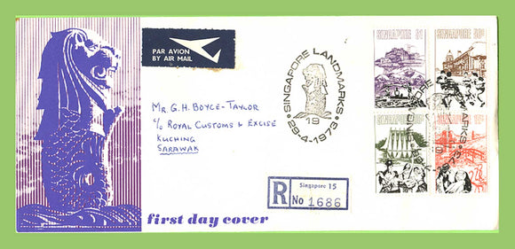 Singapore 1973 Singapore Landmarks set on First Day Cover