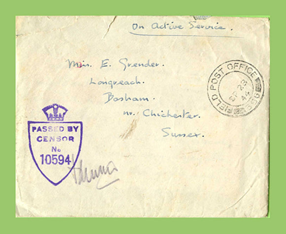 G.B. 1944 OAS censored Cover, Field Post Office 566 cancel
