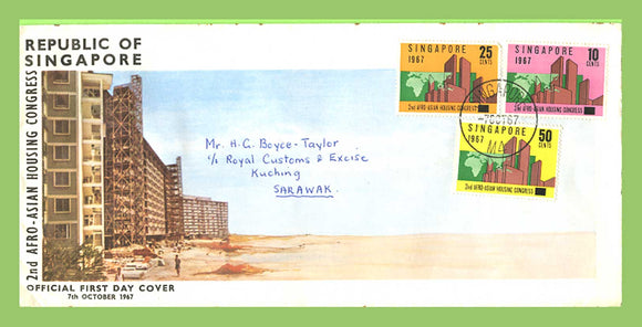 Singapore 1967 Second Afro-Asian Housing Congress set on First Day Cover