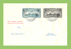 San Marino 1942 Air surcharge set on cover