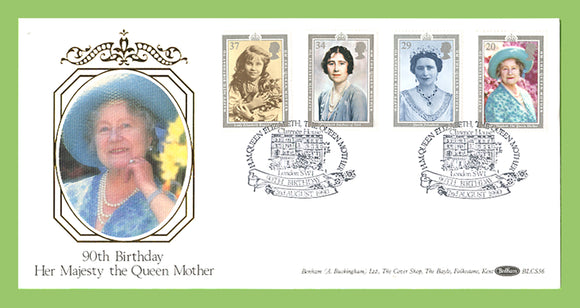 G.B. 1990 Queen Mother set on Benham First Day Cover, London SW1