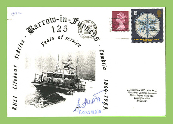 G.B. 1989 RNLI Lifeboat Station-Barrow in Furness 125th Anniversary signed (Coxswain) Cover