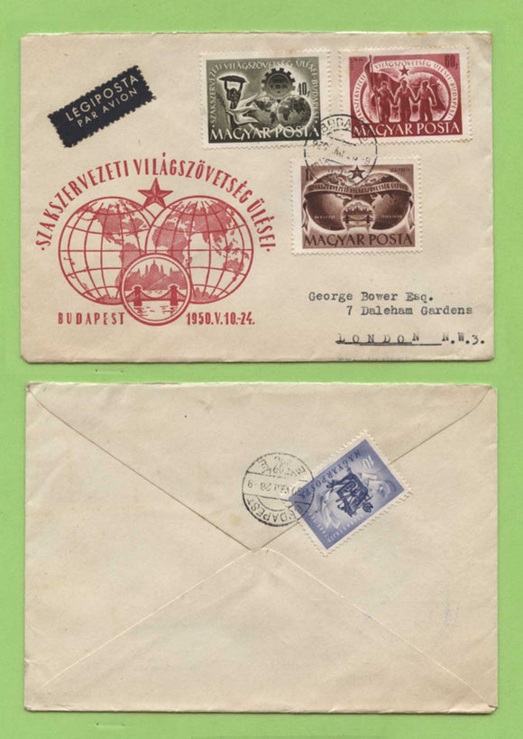 Hungary 1950 World Federation of Trade Unions Congress set First Day Cover