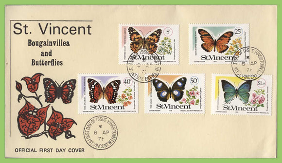 St Vincent 1978 Bougainvillea and Butterflies First Day Cover