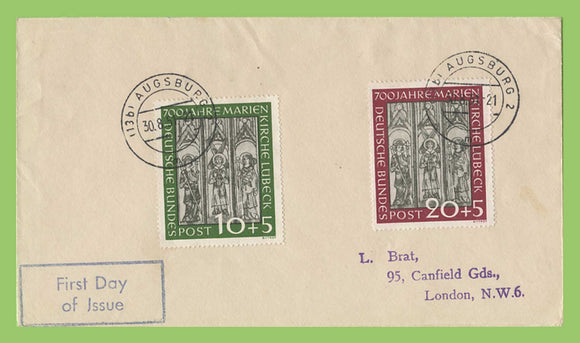 Germany 1957 Marien Kirche Stained Glass set on First Day Cover