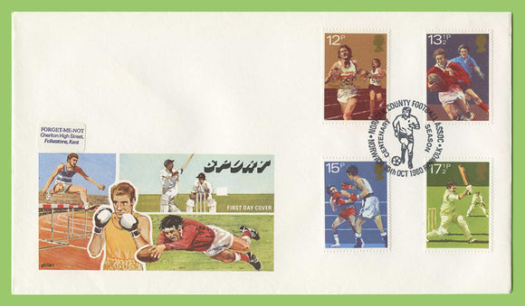 G.B. 1980 Sports set on Philart First Day Cover, Norwich