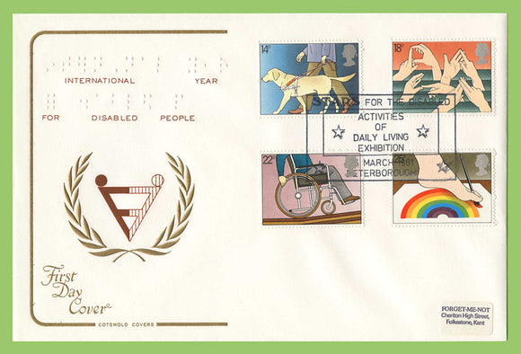 G.B. 1981 Year of Disabled set on Cotswold First Day Cover, Peterborough
