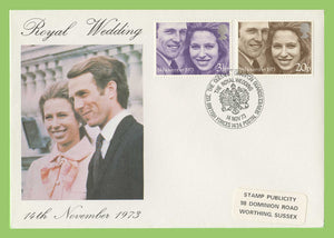 G.B. 1973 Royal Wedding set on Stamp Publicity First Day Cover, BFPS 1434, Queens Dragoon Guards