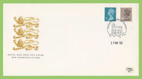 G.B. 1986 Questa ACP 4p & 20p definitives on Royal Mail First Day Cover, Windsor