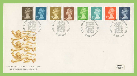 G.B. 1988 Eight definitives on Royal Mail First Day Cover, Windsor