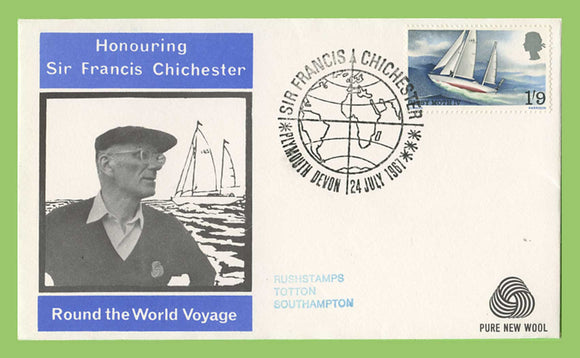 G.B. 1967 Chichester 'Pure New Wool' First Day Cover, Plymouth Devon