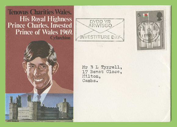 G.B. 1969 Prince Charles Investiture First Day Cover, Caernarvon slogan