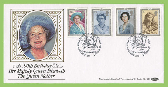 G.B. 1990 Queen Mother set on Bennham First Day Cover, Women and Home