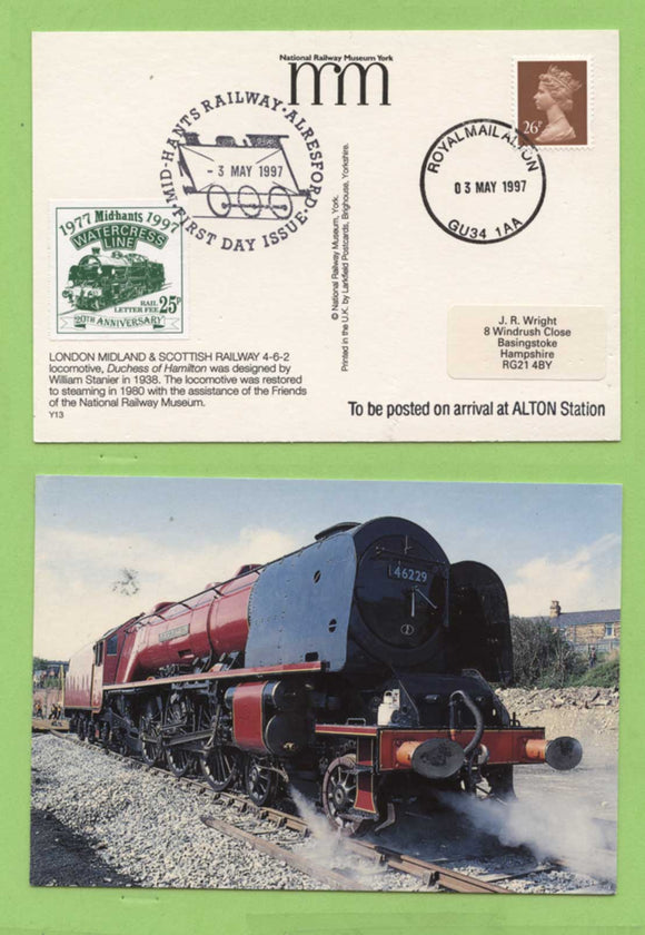 G.B.1997 Watercress Line, Mid-Hants Railway commemorative postcard