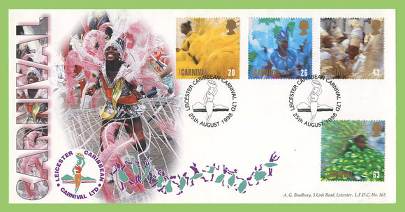 G.B. 1998 Carnival set on Bradbury First Day Cover, Leicester