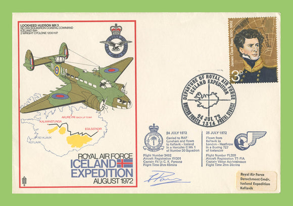 G.B. 1972 RAF Iceland Expedition flown & Signed cover