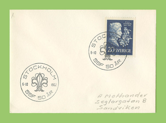 Sweden 1962 Stockholm Scout Anniversary special cancel cover