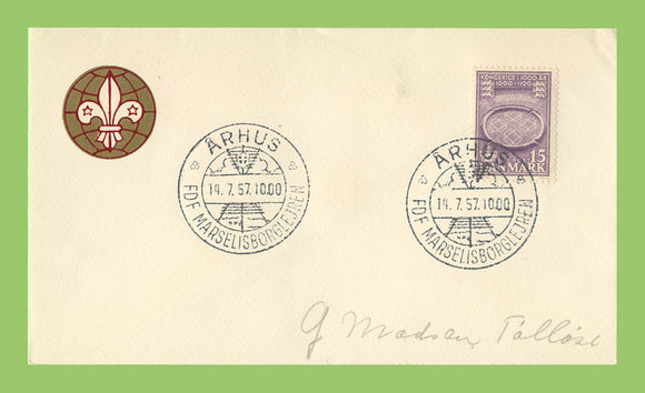 Denmark 1957 Arhus 15o on Scouts special cancel cover
