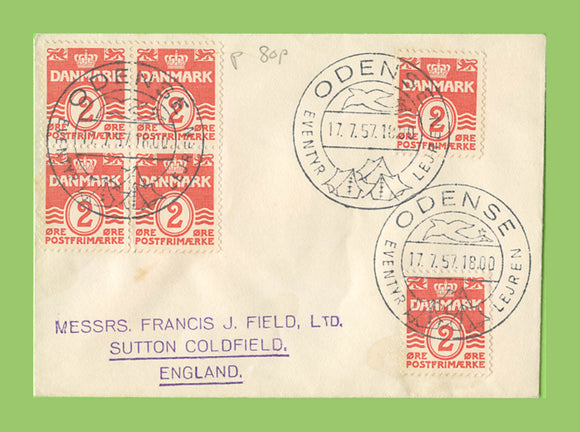 Denmark 1957 Odense 2o x6 on Scouts special cancel cover