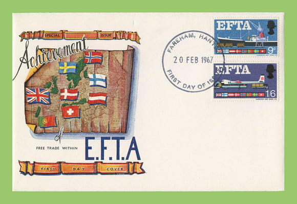 G.B. 1967 EFTA set on unaddressed First Day Cover, Fareham
