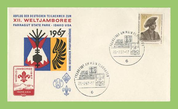Germany 1967(26.7) World Scout Jamboree, Idaho USA, 10pf  reg. cover