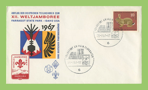 Germany 1967(26.7) World Scout Jamboree, Idaho USA, 10pf animal reg. cover
