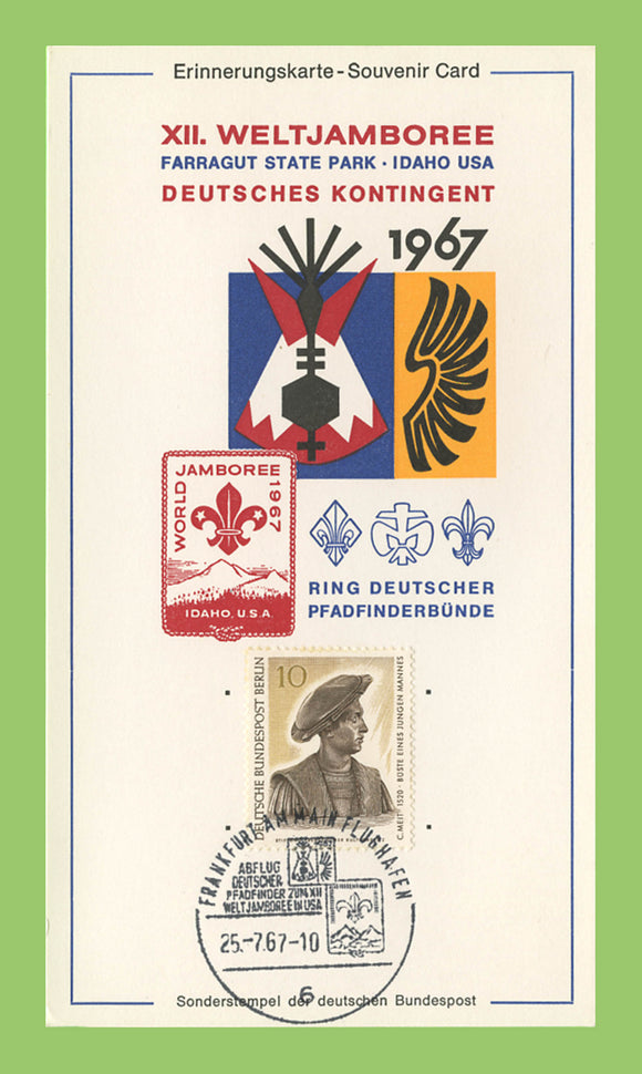Germany 1967(25.7) World Scout Jamboree, Idaho USA, 10p C. Meit, Special Cancel Card
