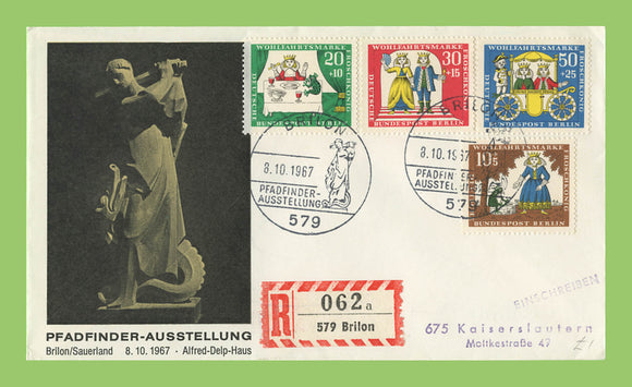 Germany 1967(8.10) Scouts Exhibition Brilon, (Charity set) special cancel cover
