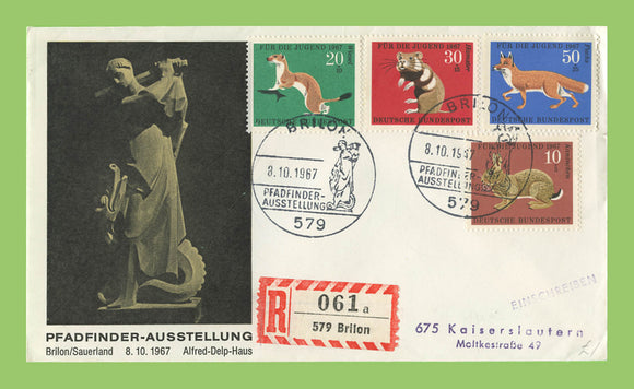 Germany 1967(8.10) Scouts Exhibition Brilon, (Animal set) special cancel cover