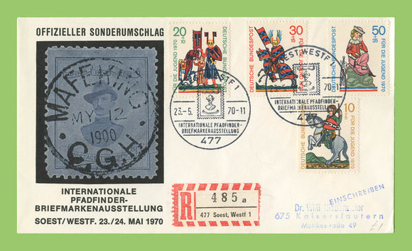 Germany 1970 International Scout Stamp Exhibition, Soest/Westf, (Childrens Charity stamps) cover
