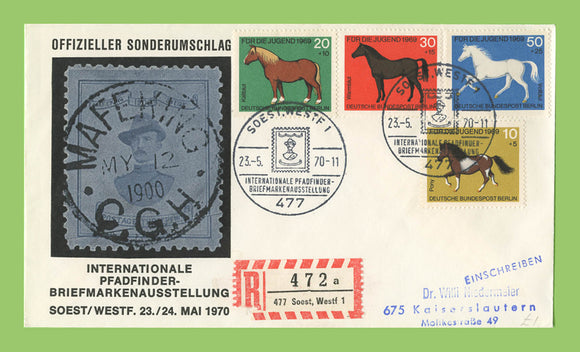Germany 1970 International Scout Stamp Exhibition, Soest/Westf, (Horses stamps) cover