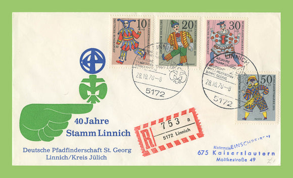 Germany 1970(28.10) 40 Years od St. Georg Scouts Linnich (Puppets stamps) special cancel cover