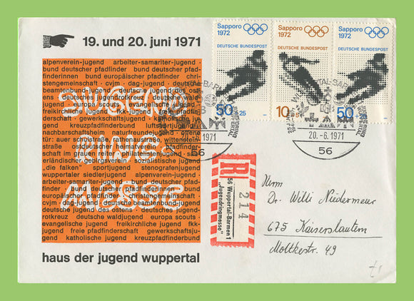 Germany 1971 Youth Exhibition (Olympic Stamps) special cancel cover