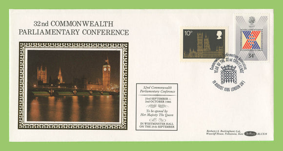 G.B. 1986 C/W Parliamentary Conference on Benham First Day Cover,