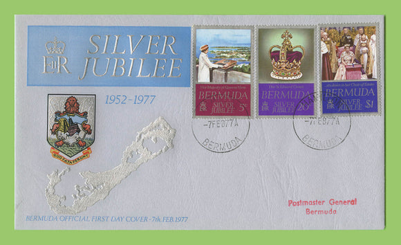 Bermuda 1977 Silver Jubilee set on First Day Cover, Hamilton