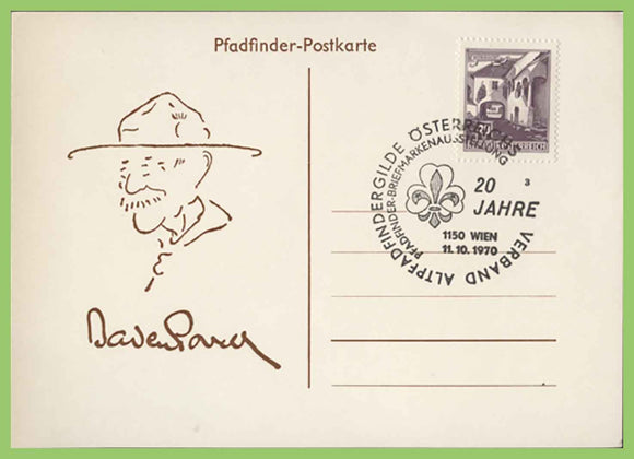 Austria 1970 20th Anniversary of Verband Scouts & Guides special cancel postcard