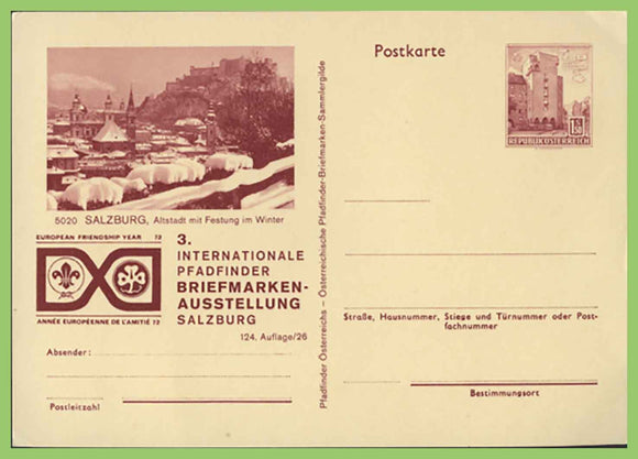 Austria 1972 International Scouts Stamp Exhibition postal stationery card unused
