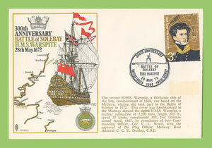 G.B. 1972 300th Anniversary 'Battle of Solebay' HMS Warspite cover