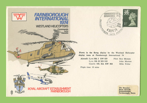 G.B. 1974 Farnborough Air Show, Rayal Aircraft Establishment flown cover