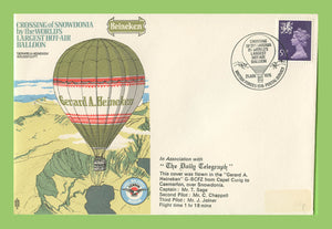 G.B. 1975 Crossing of Snowdonia in the Worlds Larges Hot Air Balloon , RAF flown cover