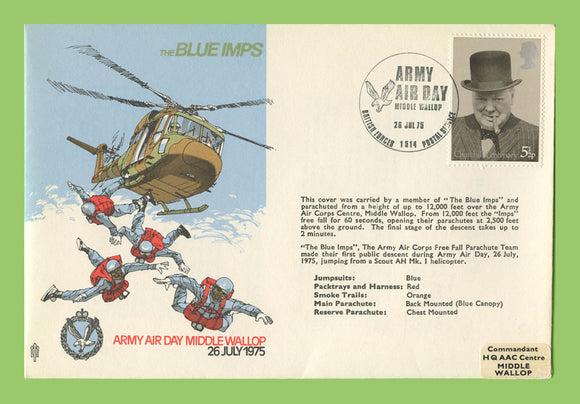 G.B. 1975 The Blue Imps, Army Air Day Middle Wallop, RAF flown cover