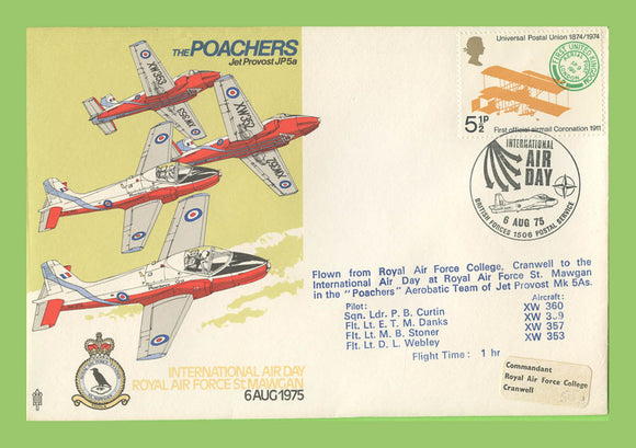 G.B. 1975 The Poachers, International Air Day St. Mawgan, RAF flown cover