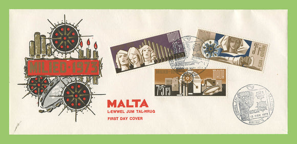 Malta 1973 Christmas set on First Day Cover, Birkirkara