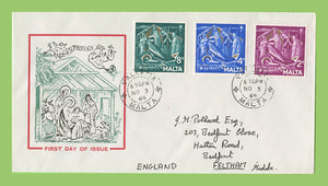 Malta 1964 Christmas set on First Day Cover (Crib)