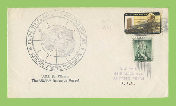U.S.A. 1963 USARP, U.S.N.S. Eltanin, National Science Foundation cachet cover