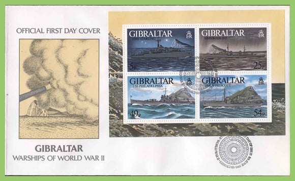 Gibraltar 1996 Warships of World War II miniature sheet First Day Cover