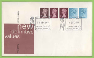 G.B. 1977 10p definitive coil on Post Office First Day Cover, Trafalgar Sq.