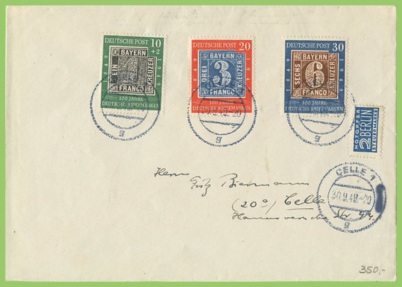 Germany 1949 Stamp Centenary set on Cover