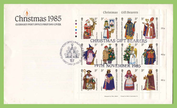 Guernsey 1985 Christmas sheetlet on First Day Cover